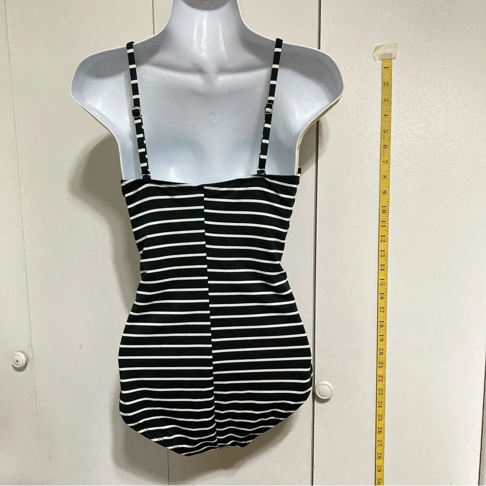 CATALINA Black White Stripe One Piece Swimsuit Womens Medium 8 10